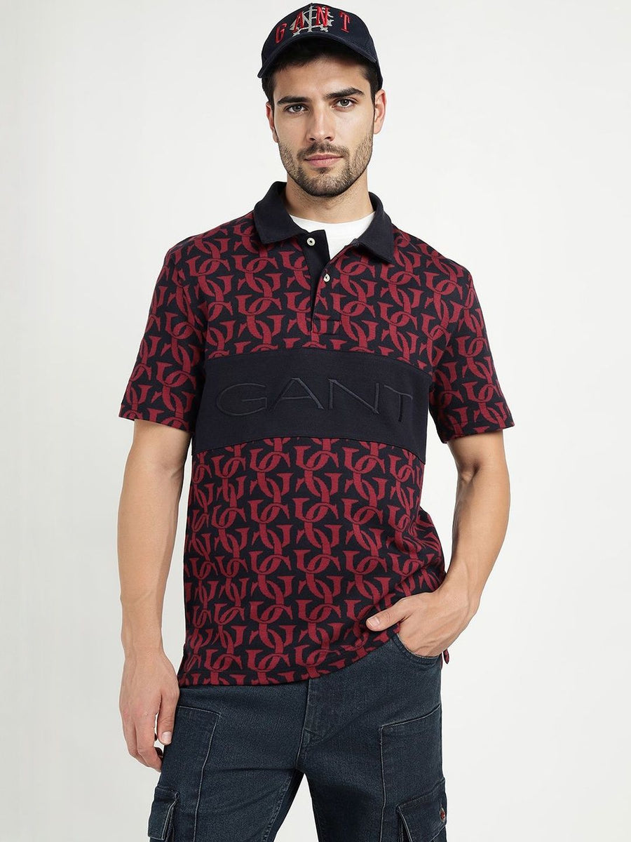 GANT Brand Logo Printed Polo Collar Short Sleeves T-shirt