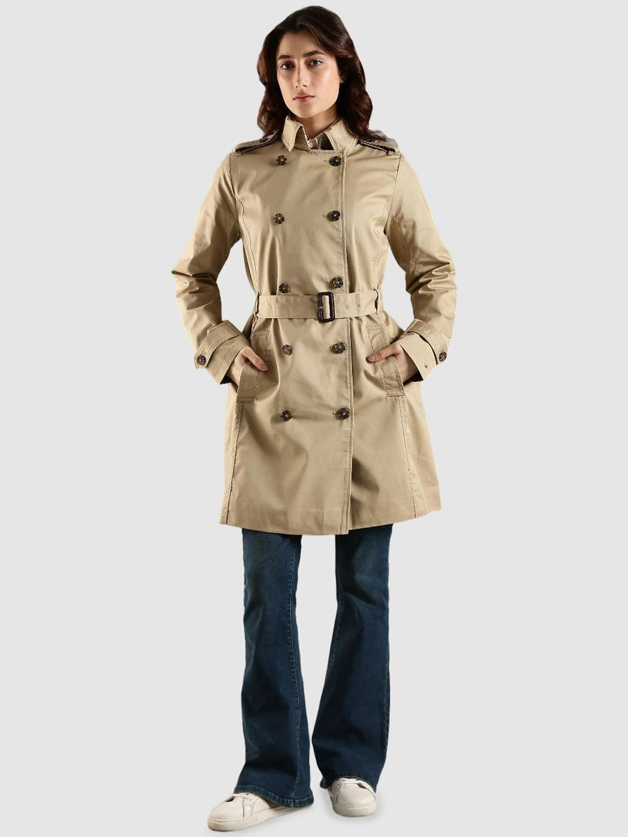 Tommy Hilfiger Pure Cotton Double-Breasted Trench Coat