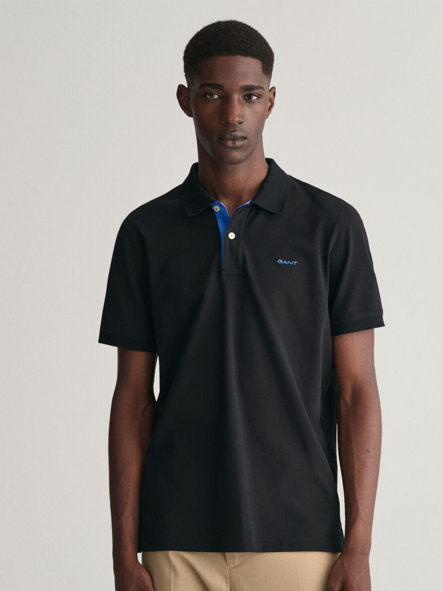 GANT Solid Polo Neck Regular Fit T-Shirt