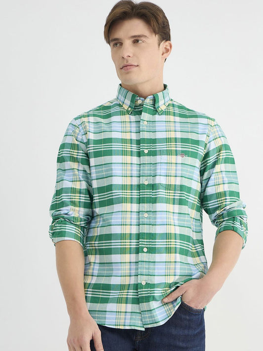 GANT Men Button-Down Classic Oxford Check Cotton Casual Shirt