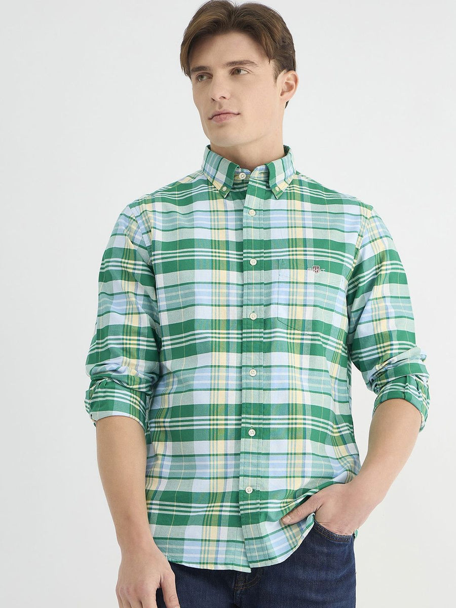 GANT Men Button-Down Classic Oxford Check Cotton Casual Shirt