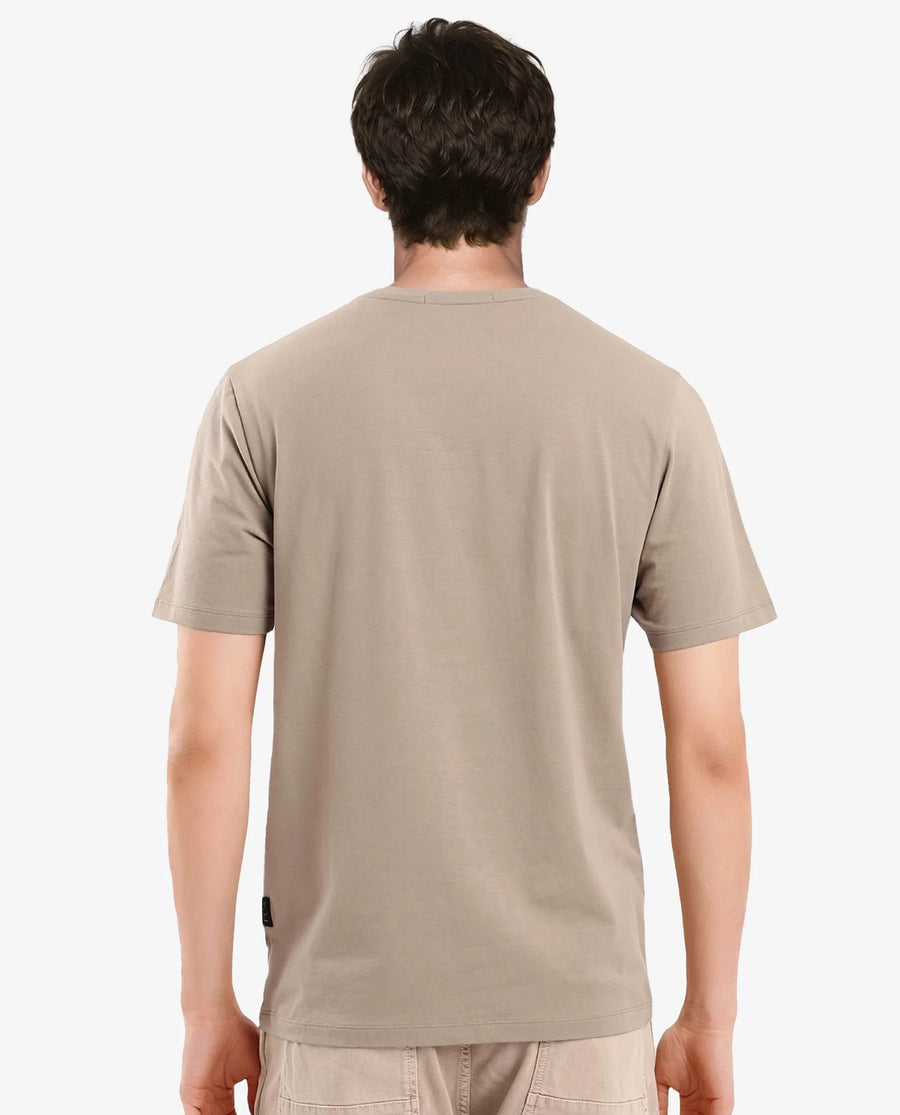 Rare Rabbit Men's Jaceb Dusky Green Cotton Blend Graphic Print Regular Fit Half Sleeve Crew Neck T-Shirt