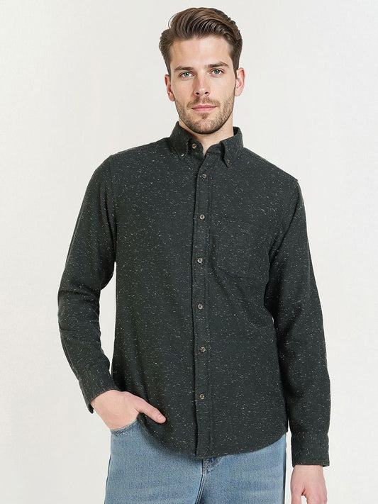 GANT Men Relaxed Fit Textured Button-Down Collar Cotton Casual Shirt