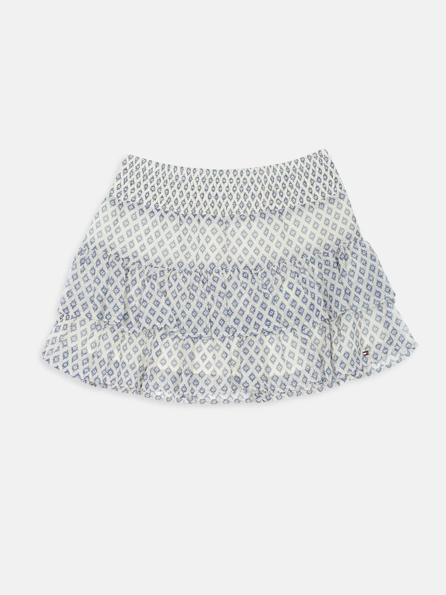 Tommy Hilfiger Girls Printed Tiered Above Knee Skirt