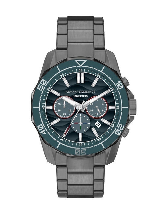 Armani Exchange Men Dial & Stainless Steel Bracelet Style Straps Analogue Chronograph Watch AX1972