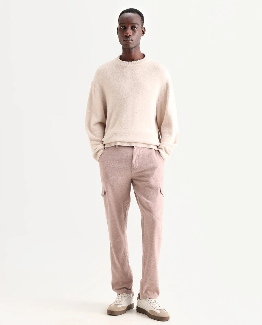 Rare Rabbit Men's Kalor Peach Cotton Blend Plain Regular Fit Trouser