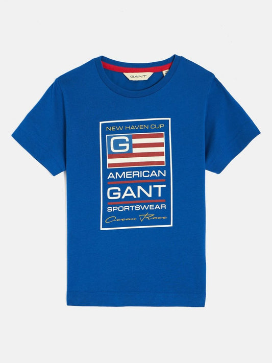 GANT Boys Typography Printed Round Neck Cotton T-shirt