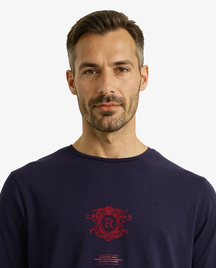 Rare Rabbit Men's Graphic Print Regular Fit Half Sleeve Crew Neck T-Shirt