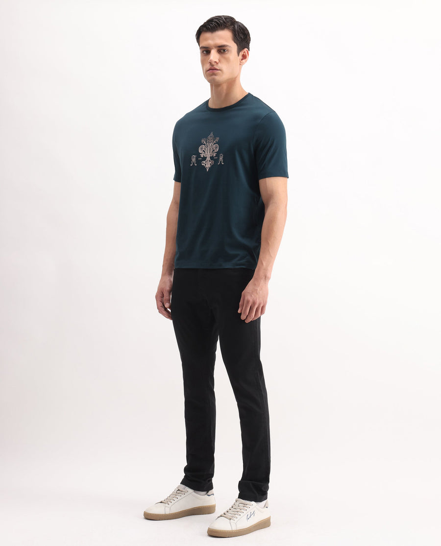 Rare Rabbit Men's Korv-25 Black Cotton Blend Plain Hawk Slim Fit Jeans
