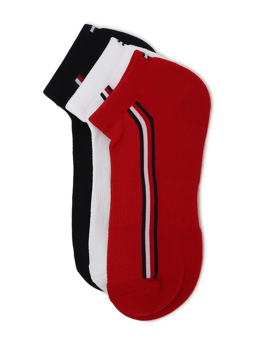 Tommy Hilfiger Men Pack Of 3 Striped Ankle Length Socks