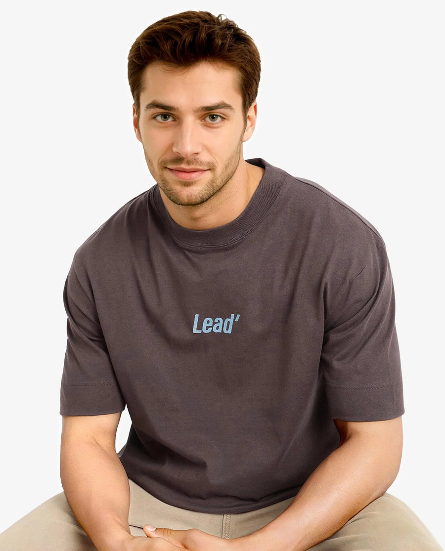 Rare Rabbit Men's Plain Oversized Fit Half Sleeve Crew Neck T-Shirt