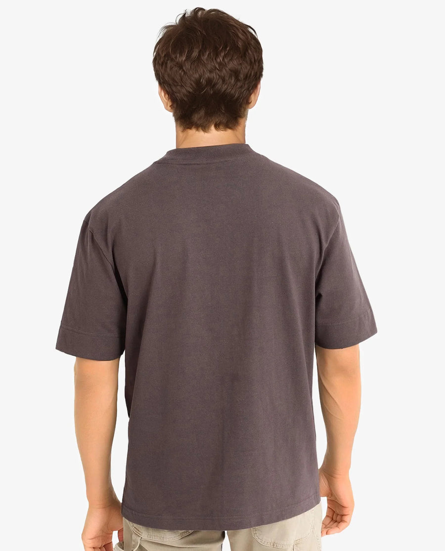 Rare Rabbit Men's Plain Oversized Fit Half Sleeve Crew Neck T-Shirt