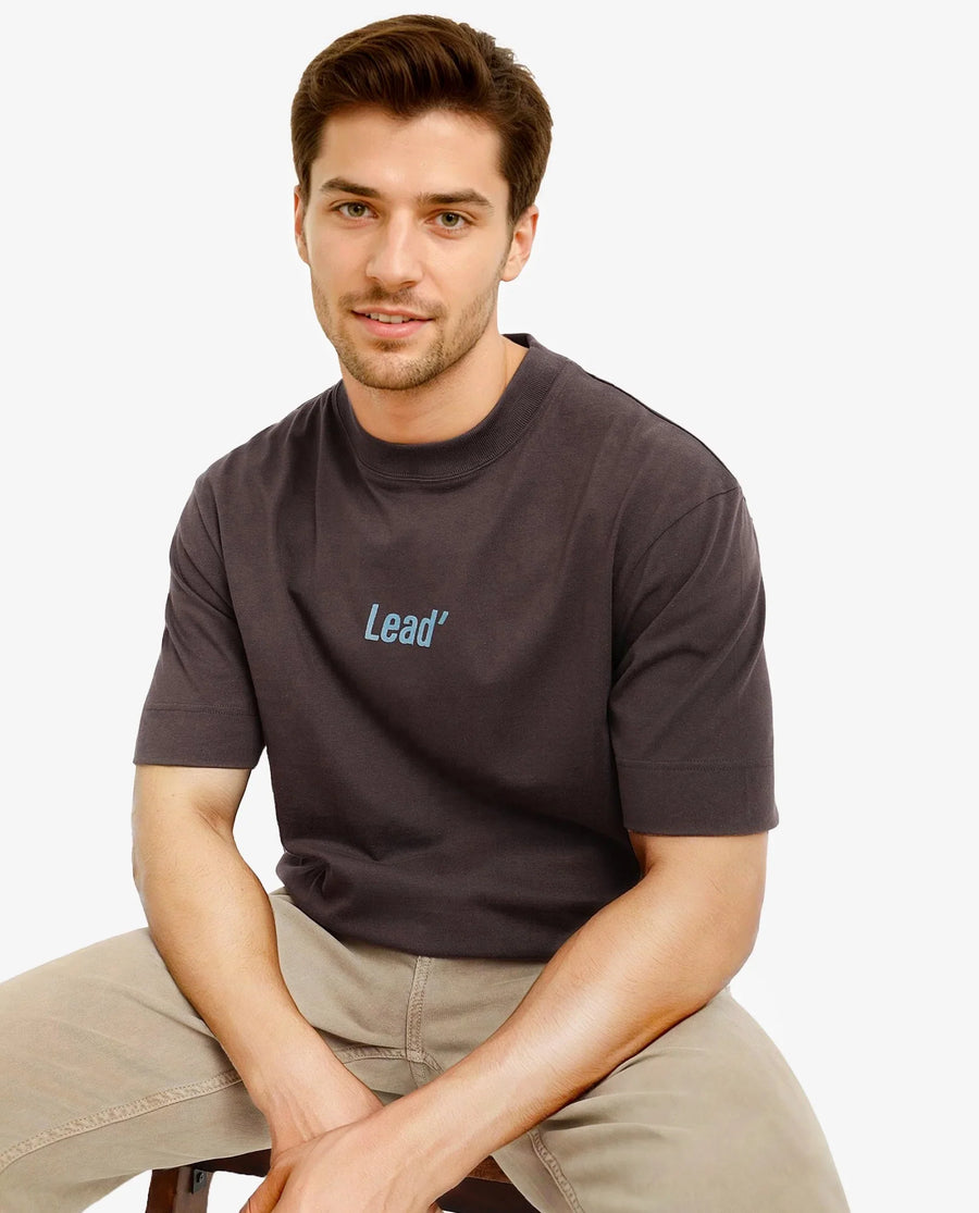 Rare Rabbit Men's Plain Oversized Fit Half Sleeve Crew Neck T-Shirt