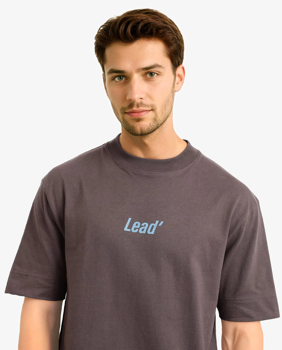 Rare Rabbit Men's Plain Oversized Fit Half Sleeve Crew Neck T-Shirt