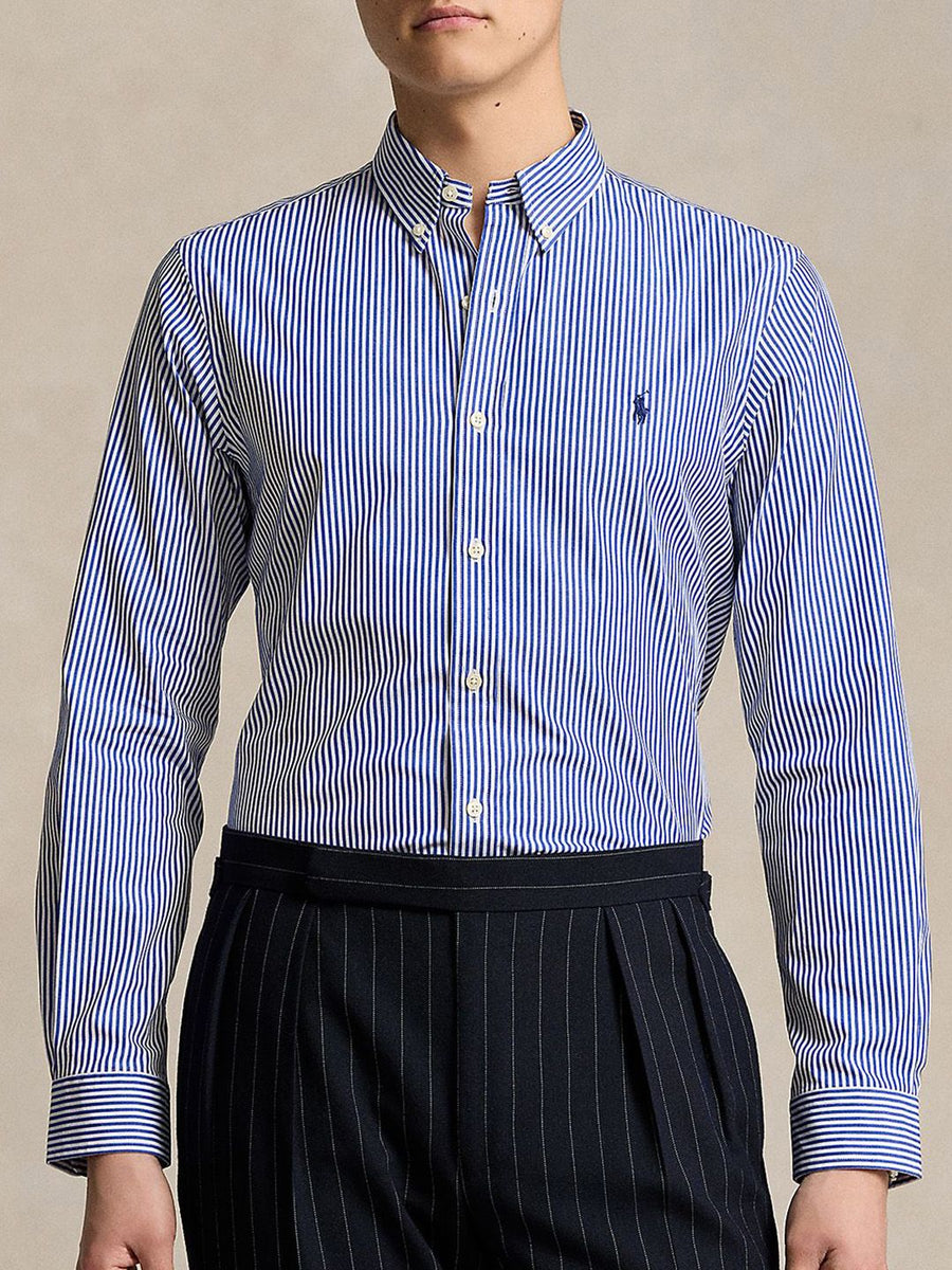 Polo Ralph Lauren Men Vertical Striped Button-Down Collar Cotton Casual Shirt