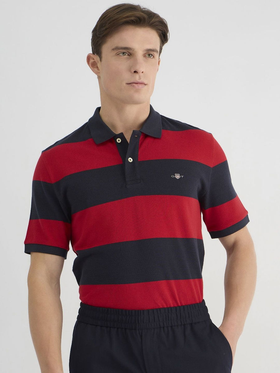 GANT Men Striped Polo Collar Cotton T-shirt