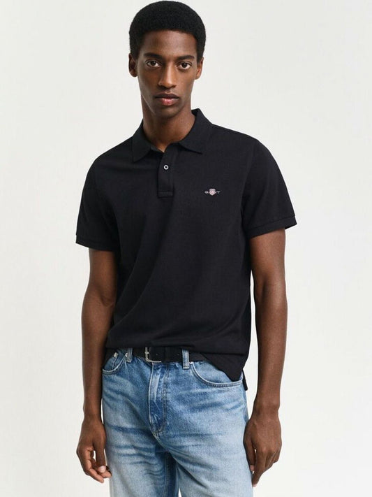 GANT Men Solid Polo Collar Pique Cotton T-shirt