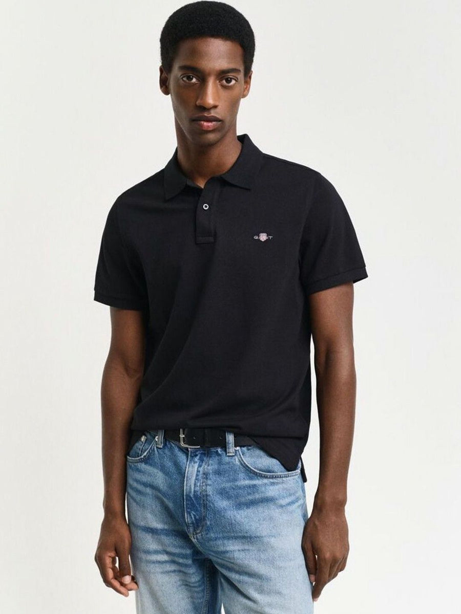 GANT Men Solid Polo Collar Pique Cotton T-shirt