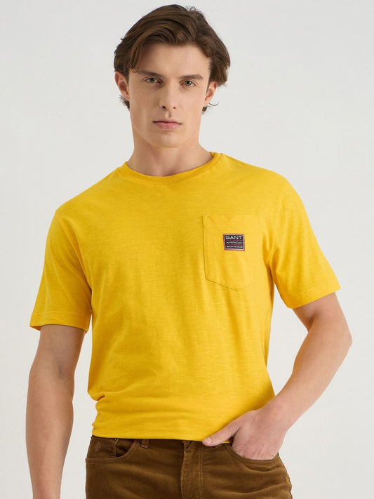 GANT Men Solid Round Neck Cotton T-shirt