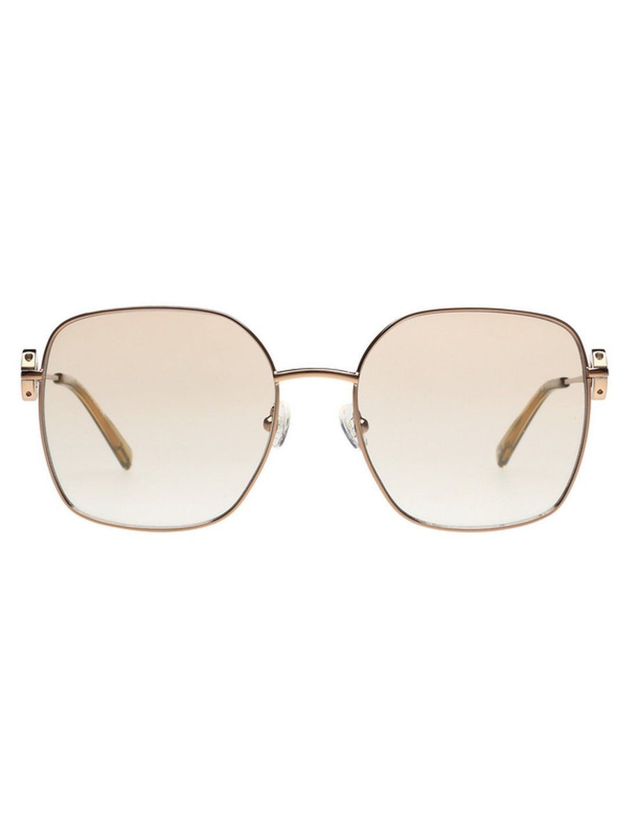 Tommy Hilfiger Women Grey Lens & Gold-Toned Square Sunglasses with