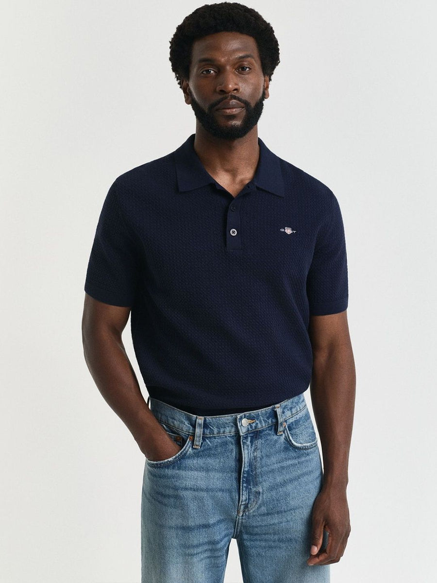 GANT Men Solid Polo Collar Cotton T-shirt