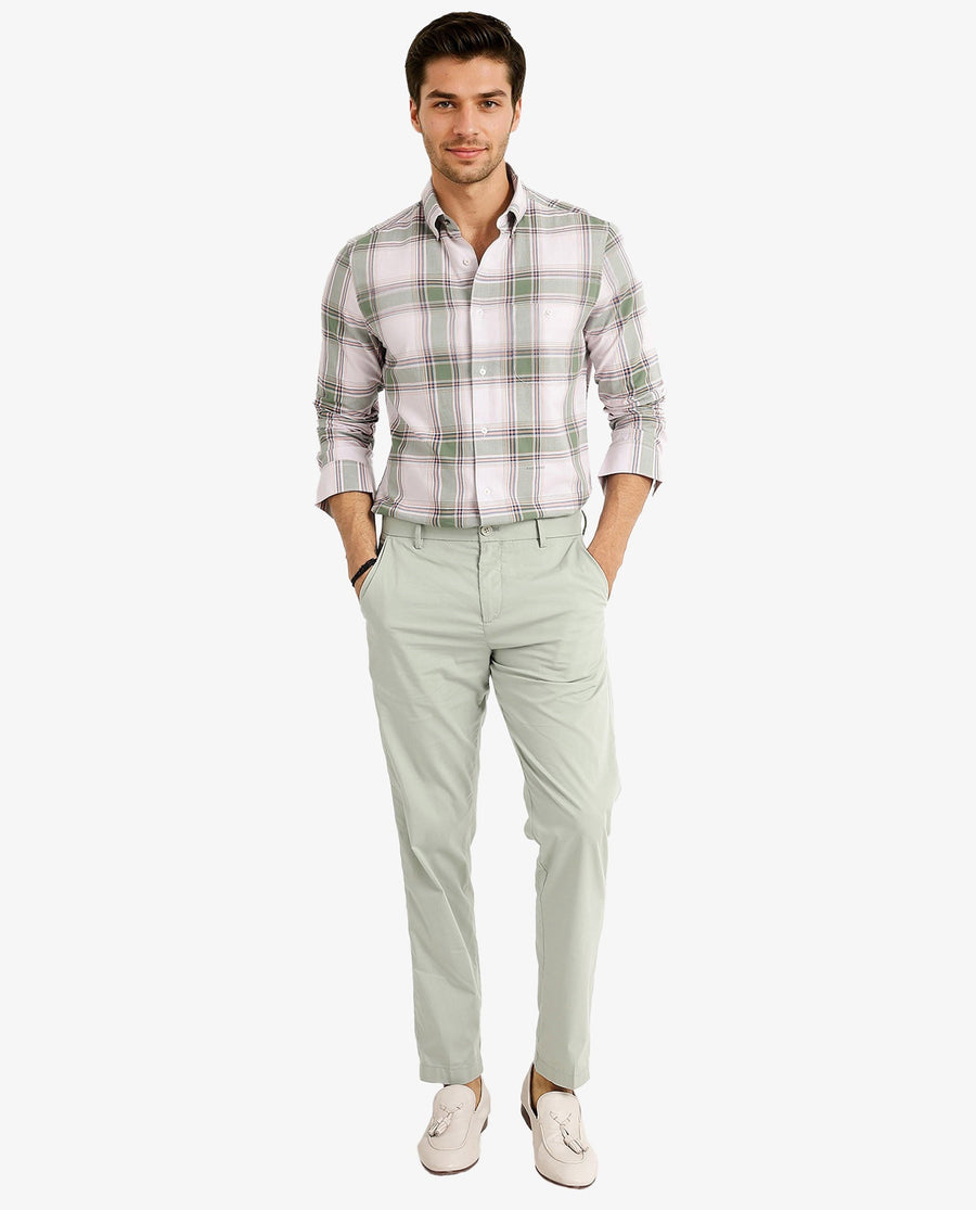 Rare Rabbit Men's Malpy Pink Cotton Checked Print Regular Fit Full Sleeve Collared Shirt