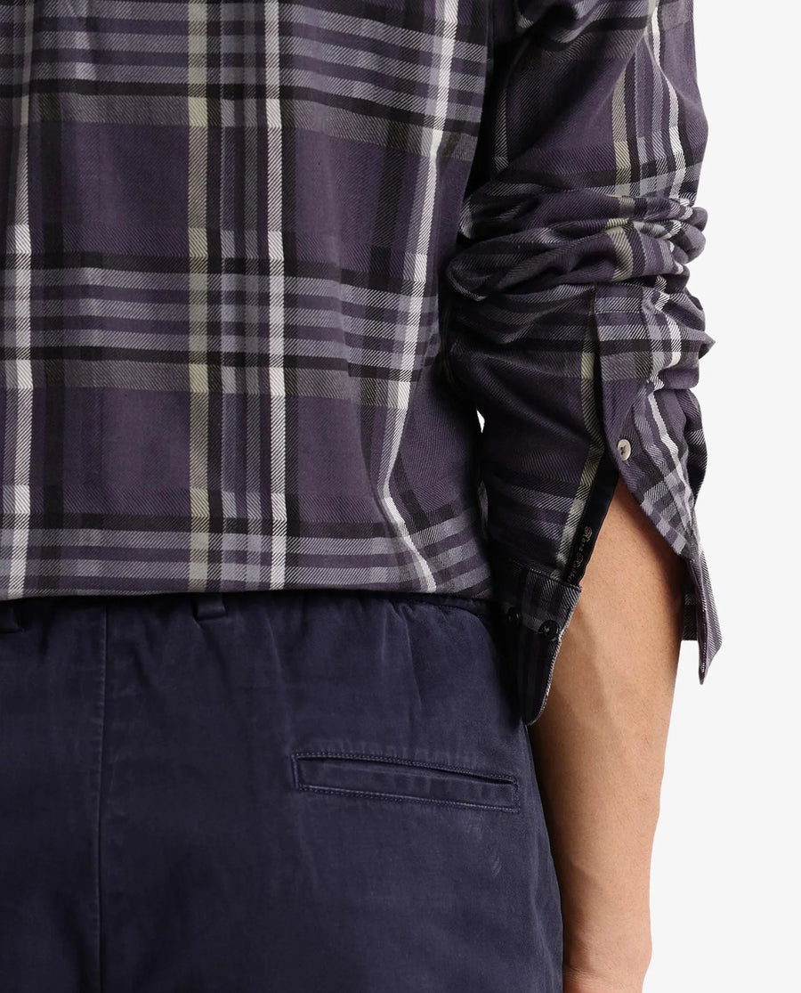 Rare Rabbit Men's Mest Navy Cotton Checked Print Regular Fit Full Sleeve Collared Shirt