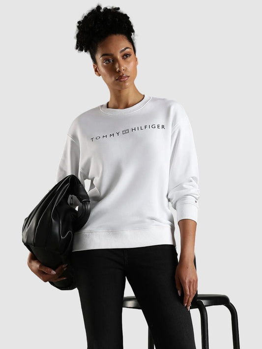 Tommy Hilfiger Women Brand Logo Printed Round Neck Pullover Sweatshirt