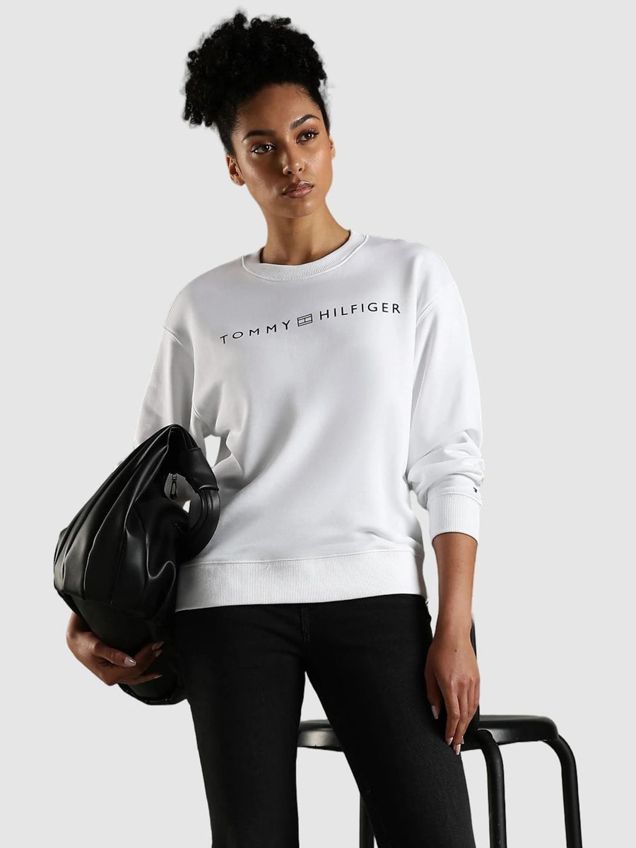 Tommy Hilfiger Women Brand Logo Printed Round Neck Pullover Sweatshirt