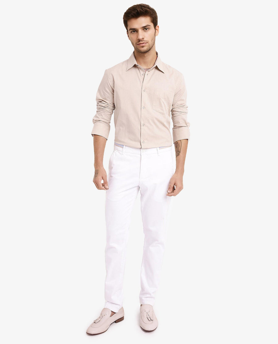 Rare Rabbit Men's Myte Beige Cotton Checked Print Regular Fit Full Sleeve Collared Shirt