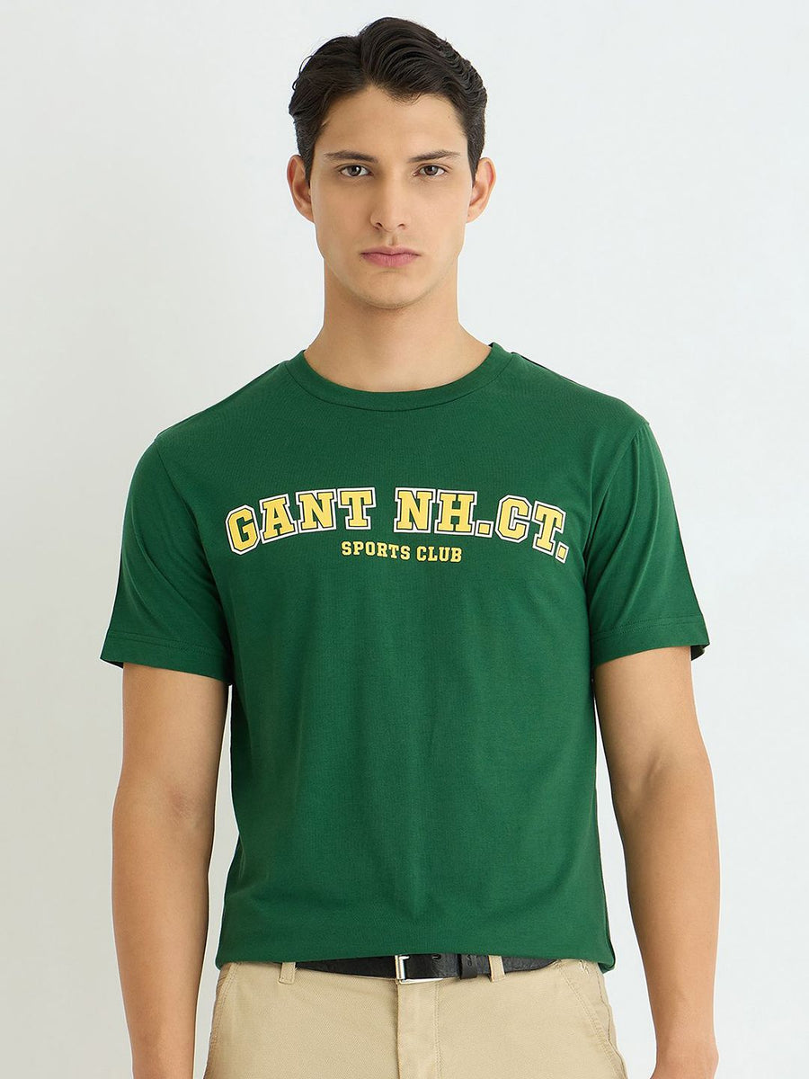 GANT Typography Printed Round Neck Organic Cotton T-shirt