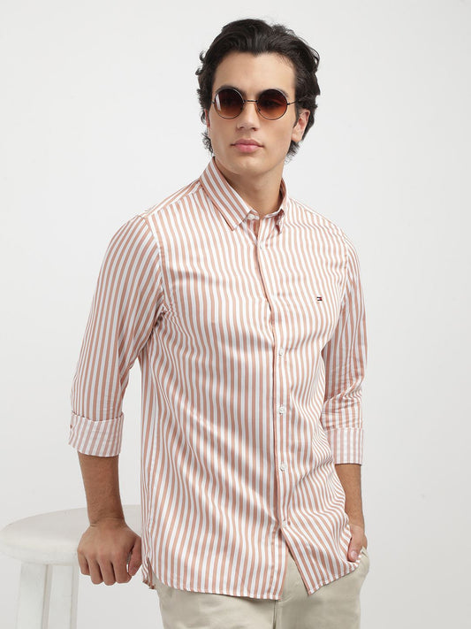Tommy Hilfiger Men Slim Fit Vertical Striped Casual Shirt