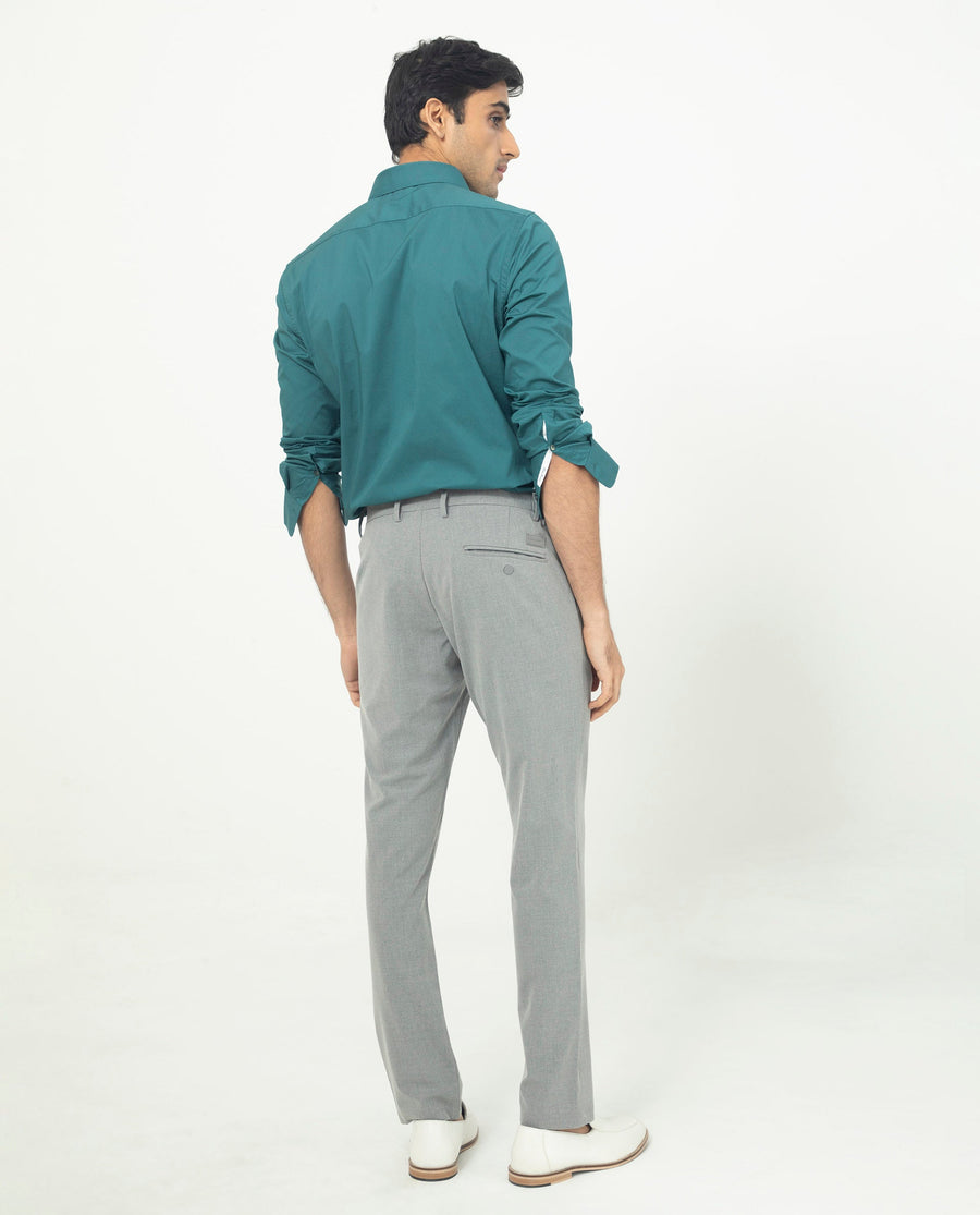 Rare Rabbit Men's Neutons Dark Green Cotton Plain Regular Fit Full Sleeve Collared Shirt
