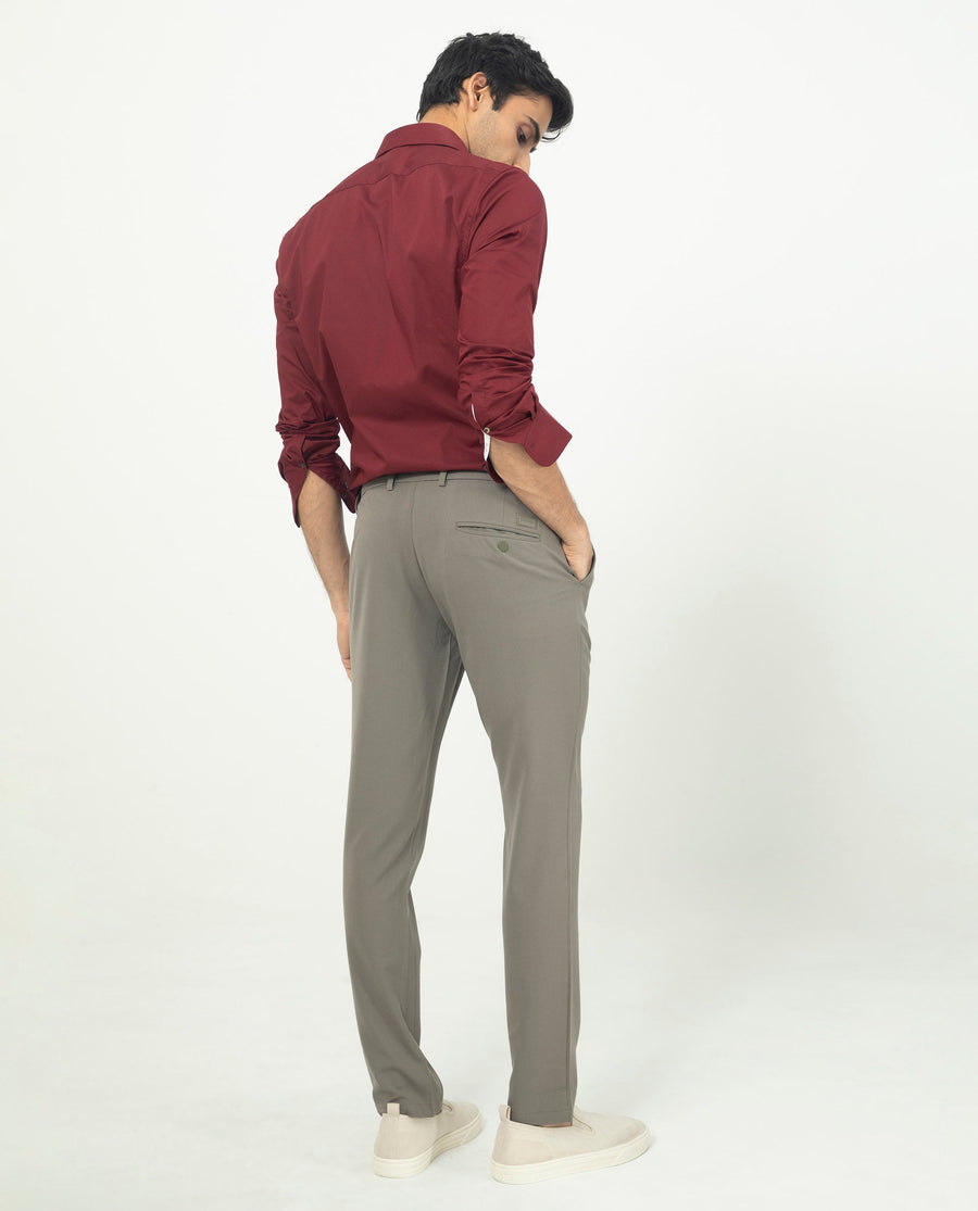 Rare Rabbit Men's Neutons Maroon Cotton Plain Regular Fit Full Sleeve Collared Shirt