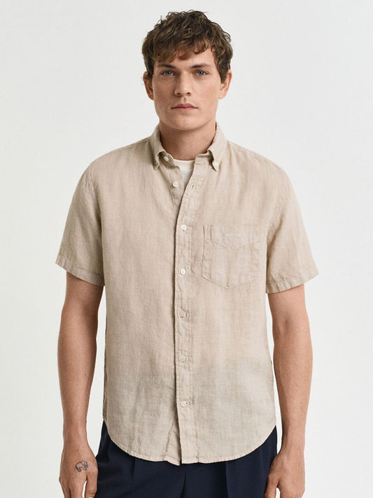 GANT Men Button-Down Regular Garment Dyed Linen Casual Shirt