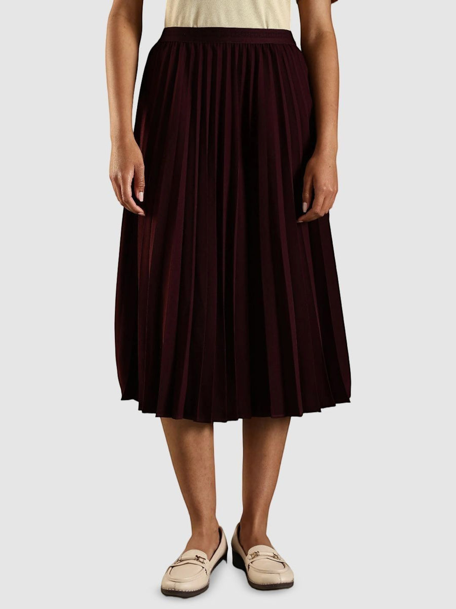 Tommy Hilfiger Eroupe Women Pleated A-Line Midi Skirt