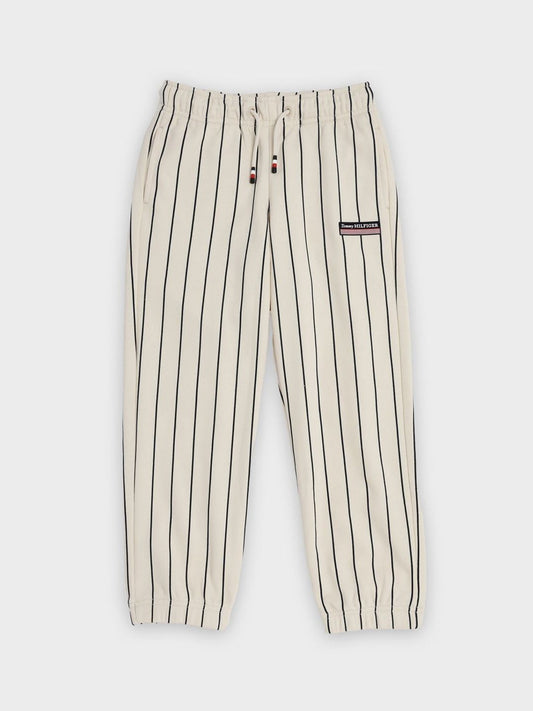 Tommy Hilfiger Europe Boys Striped Relaxed-Fit Mid-Rise Joggers