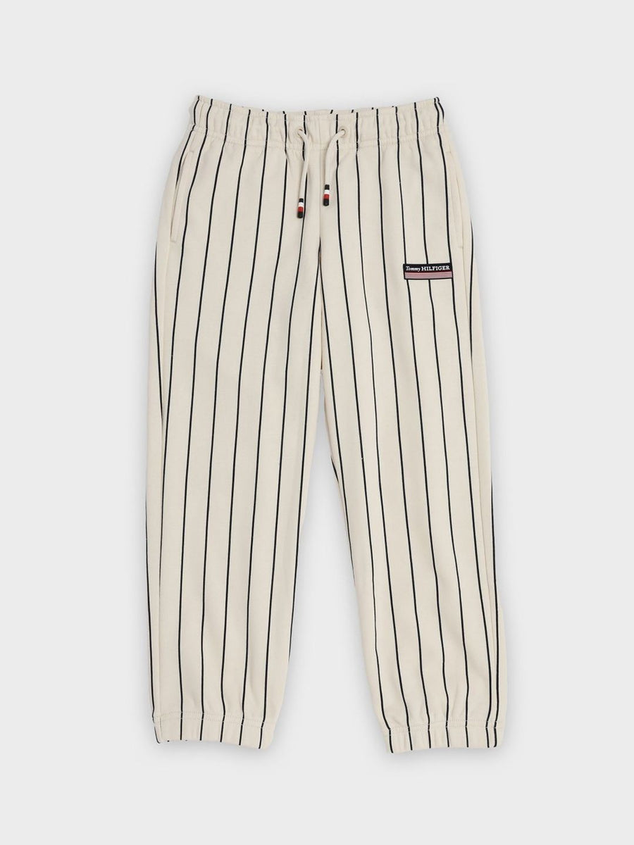 Tommy Hilfiger Europe Boys Striped Relaxed-Fit Mid-Rise Joggers