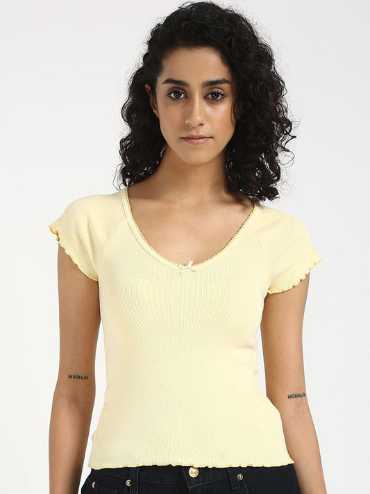 Tommy Hilfiger Women Ribbed Round Neck Top