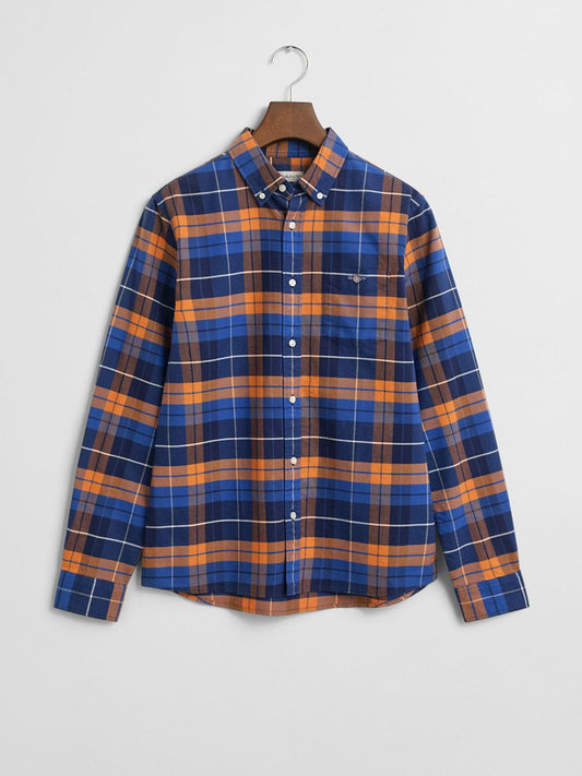 GANT Boys Classic Checked Button Down Collar Long Sleeves Cotton Shirt