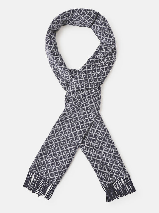 GANT Men Printed Fringed Scarf