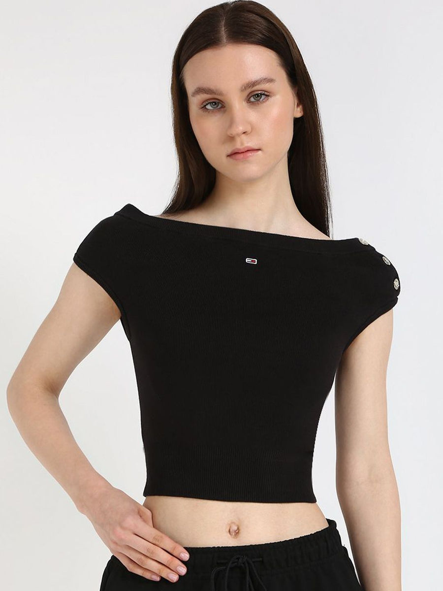 Tommy Hilfiger Women Cotton Boat Neck Top