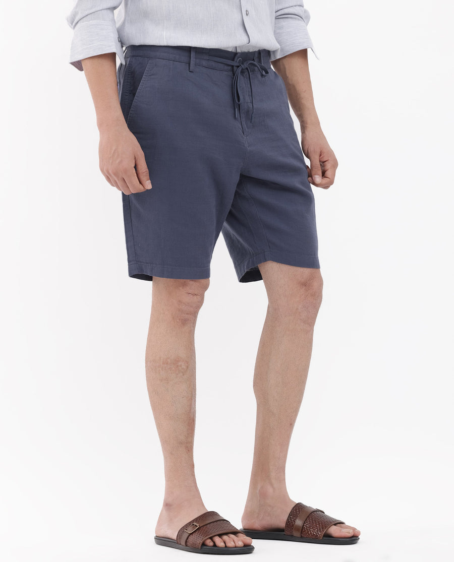 Rare Rabbit Men's Pinto Purple Cotton Plain Relaxed Fit Shorts