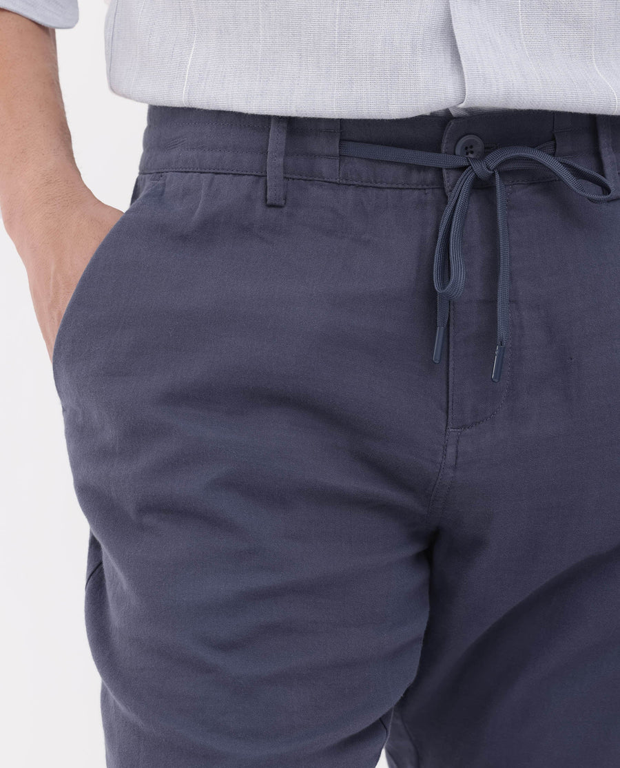 Rare Rabbit Men's Pinto Purple Cotton Plain Relaxed Fit Shorts