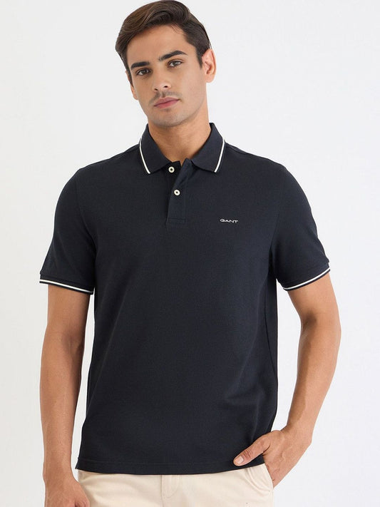 GANT Men Solid Polo Collar Polo T-Shirt