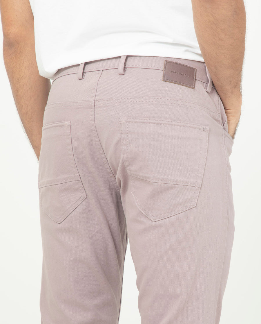 Rare Rabbit Men's Poke-2 Dusky Purple Cotton Plain Regular Fit Trouser