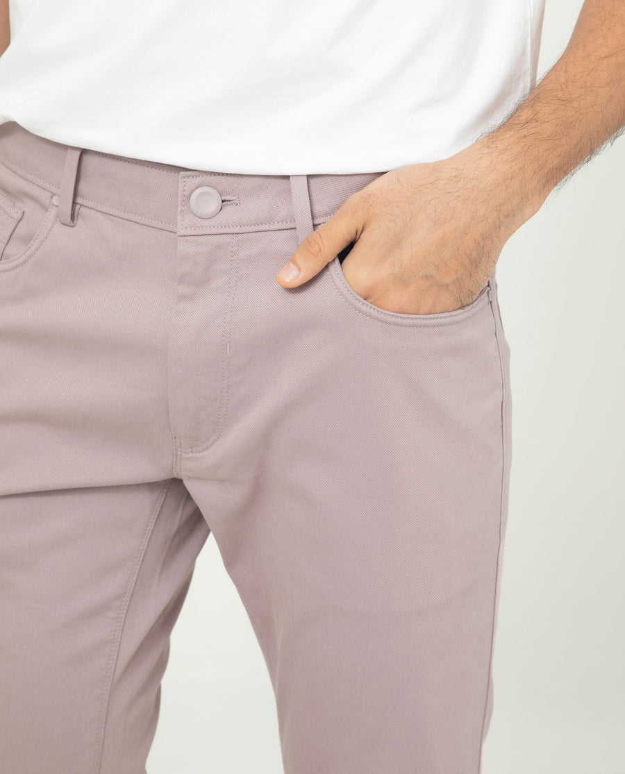 Rare Rabbit Men's Poke-2 Dusky Purple Cotton Plain Regular Fit Trouser
