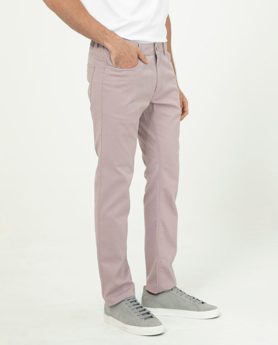 Rare Rabbit Men's Poke-2 Dusky Purple Cotton Plain Regular Fit Trouser