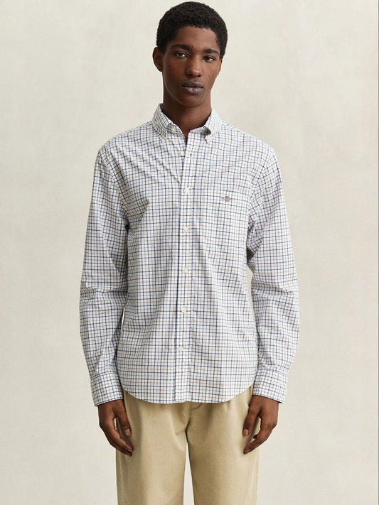Gant Men Multicolor Checked Regular Fit Classic Poplin Shirt