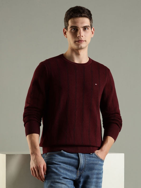 Tommy Hilfiger Men Ribbed Round Neck Pullover Sweaters